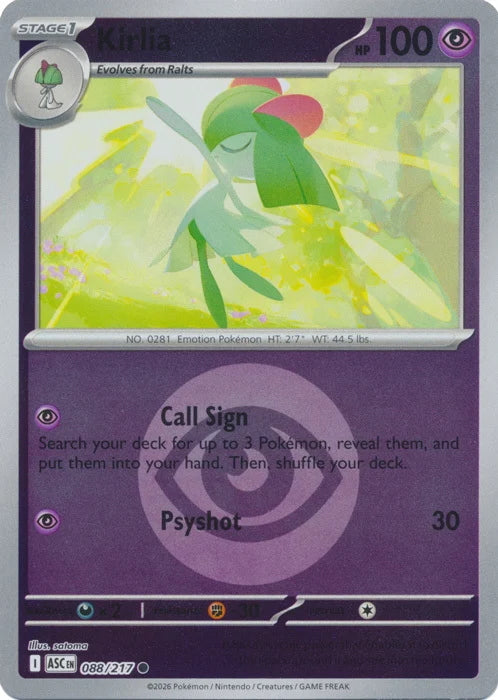 Ascended Heroes Kirlia #088/217 Reverse Holo